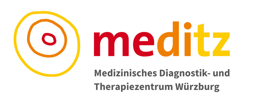 Das Logo von Meditz, dem medizinischen Diagnostik- und Therapiezentrum Würzburg.